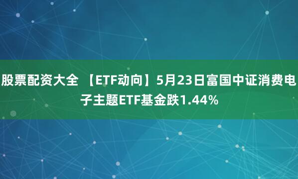 股票配资大全 【ETF动向】5月23日富国中证消费电子主题ETF基金跌1.44%